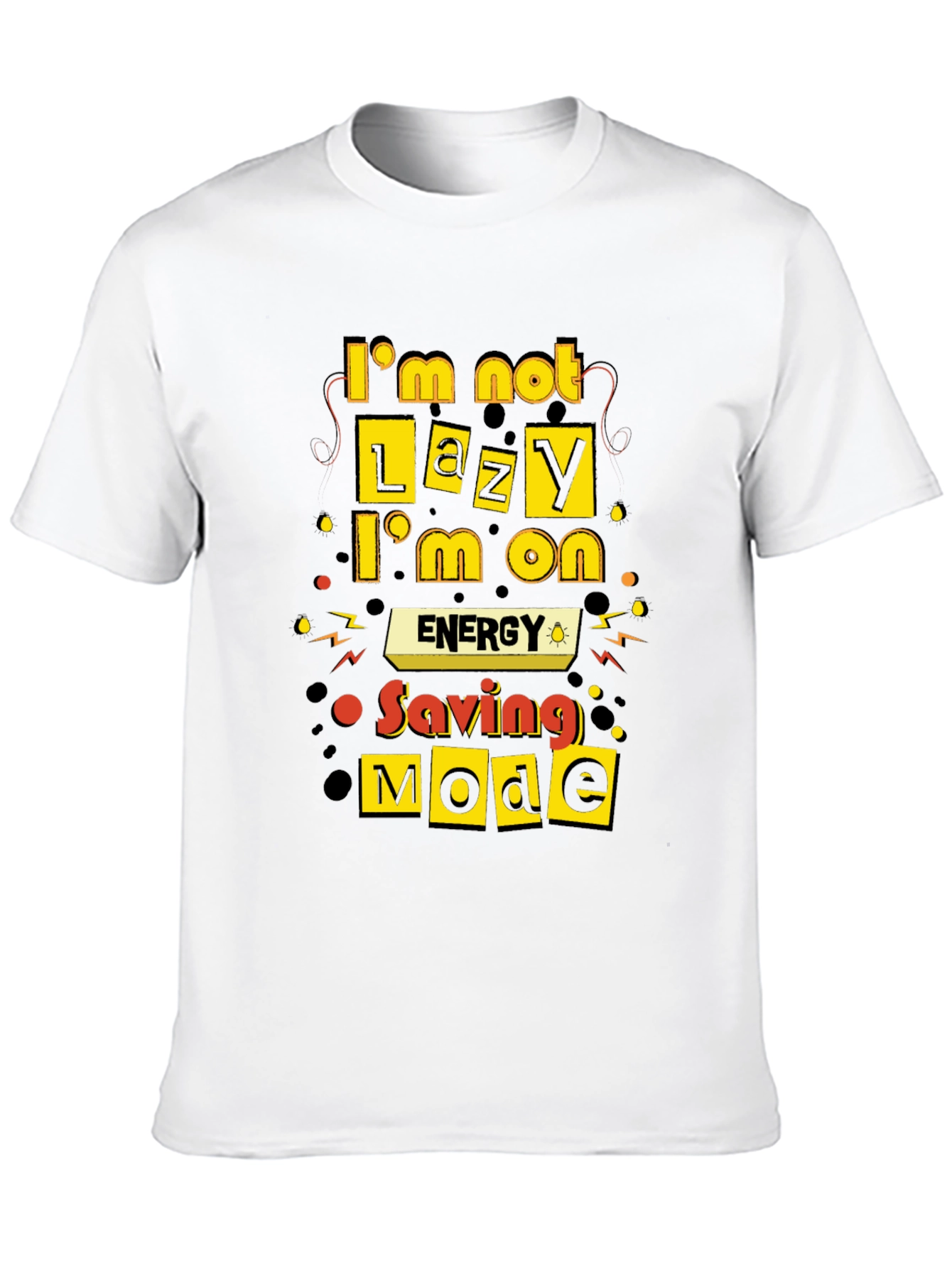 Funny Energy Saving Mode Black T-Shirt