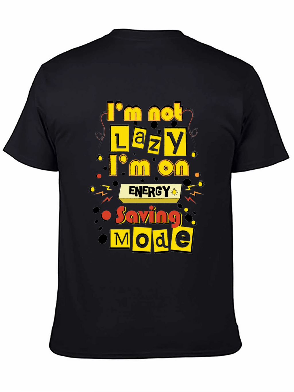 Funny Energy Saving Mode Black T-Shirt