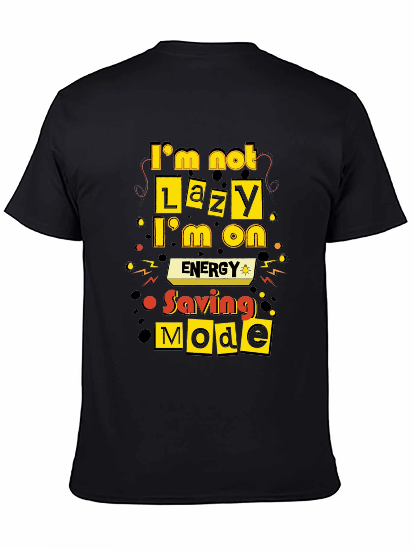 Funny Energy Saving Mode Black T-Shirt