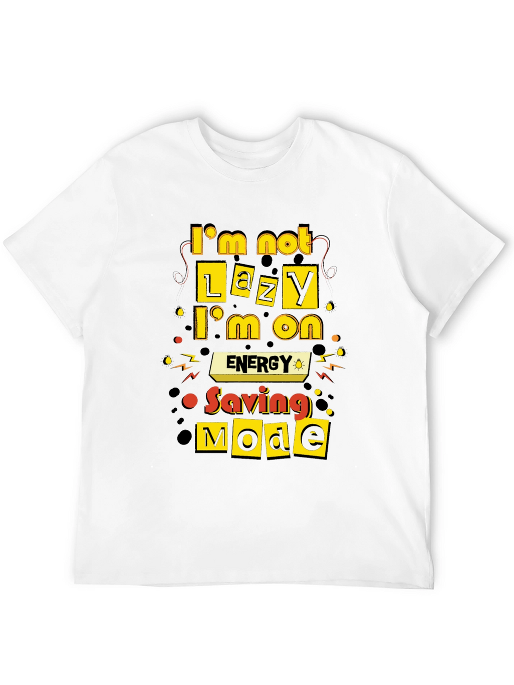 Funny Energy Saving Mode Black T-Shirt
