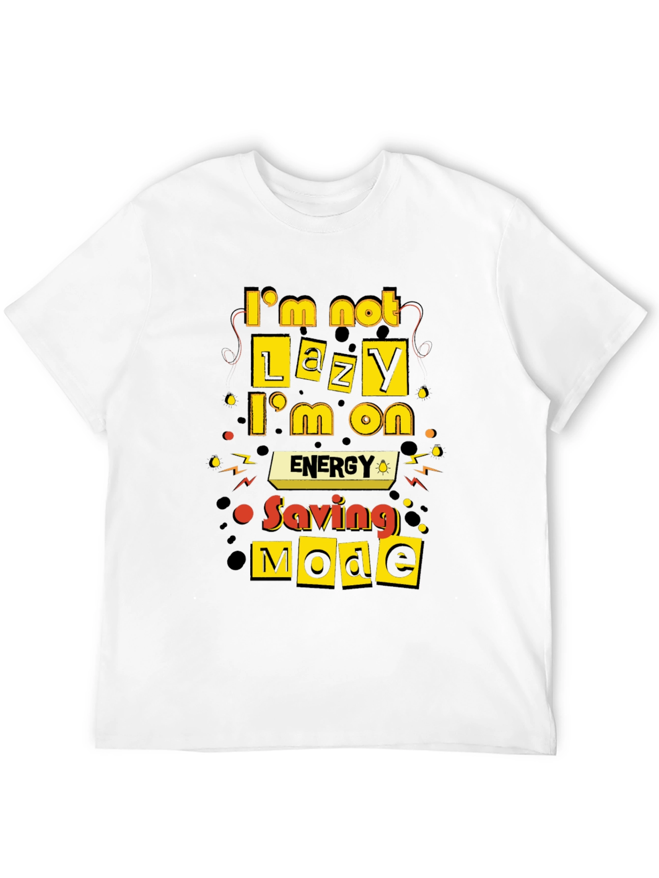 Funny Energy Saving Mode Black T-Shirt