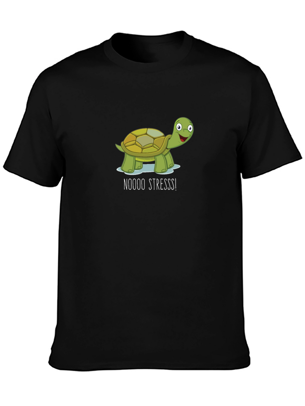 No Stress Turtle Black T-Shirt
