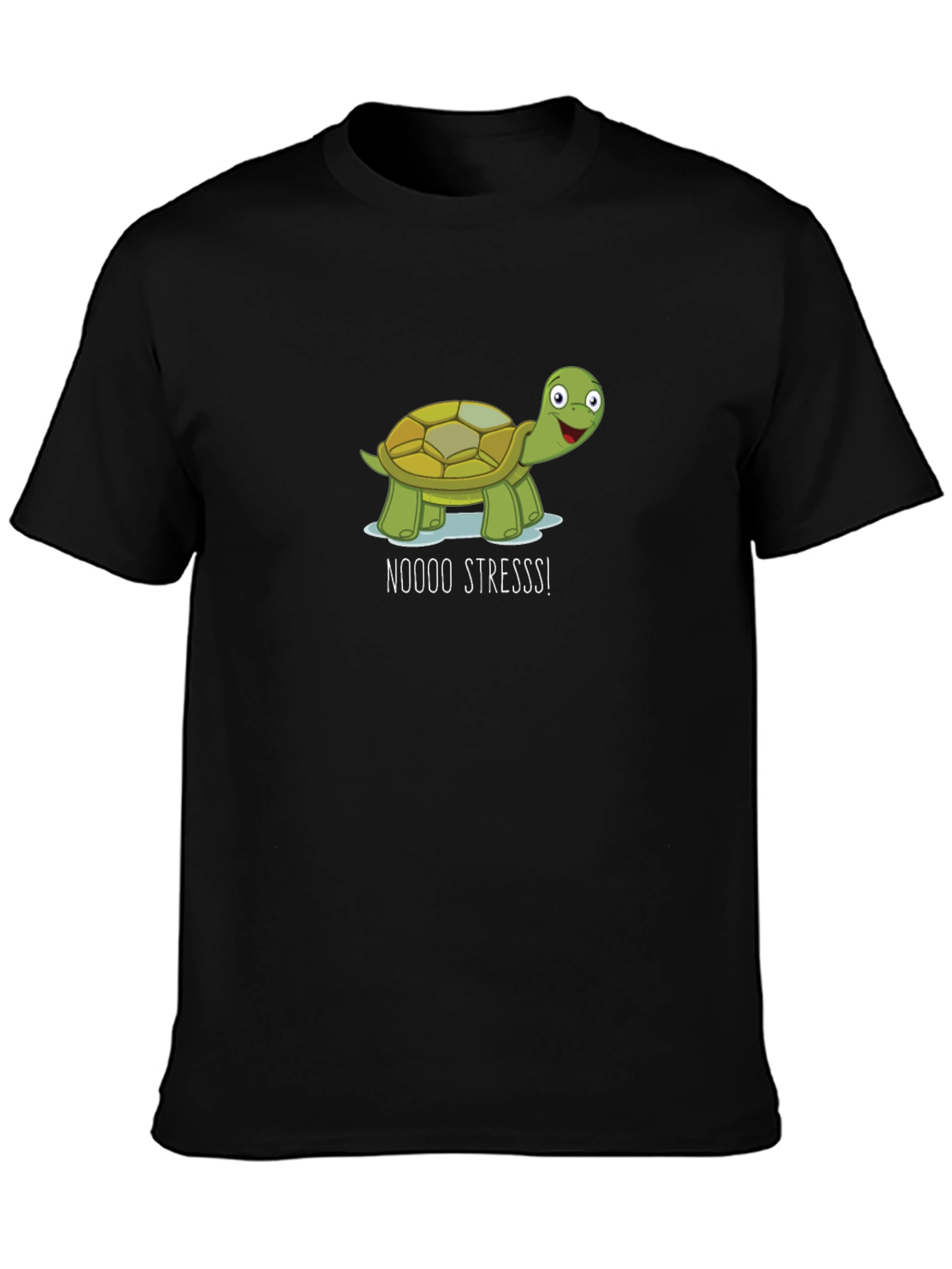 No Stress Turtle Black T-Shirt