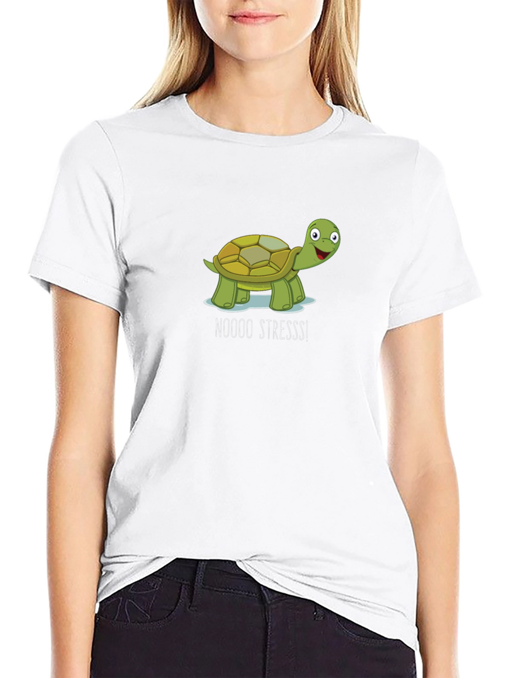 No Stress Turtle Black T-Shirt