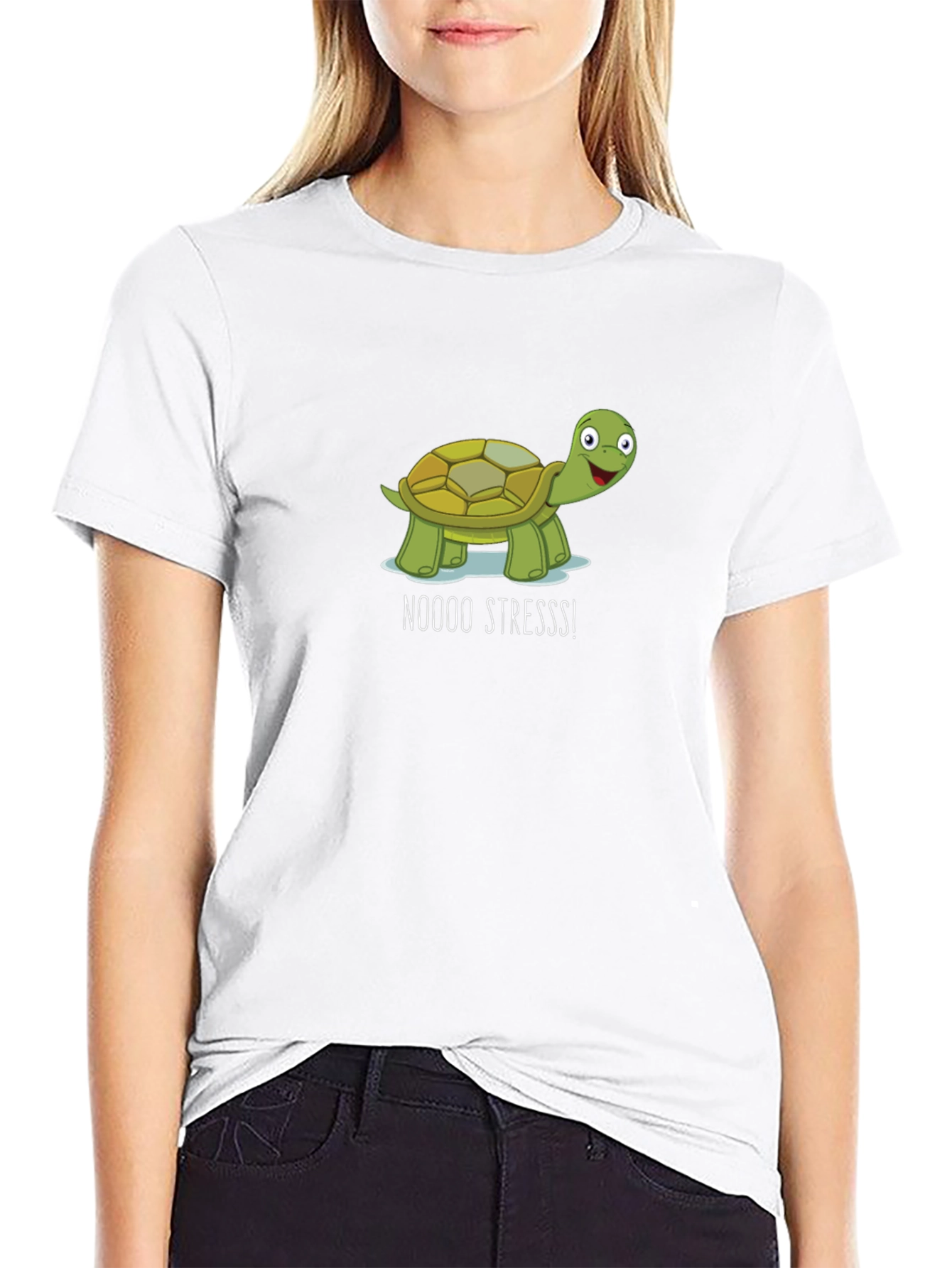 No Stress Turtle Black T-Shirt