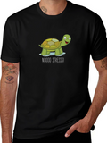 No Stress Turtle Black T-Shirt