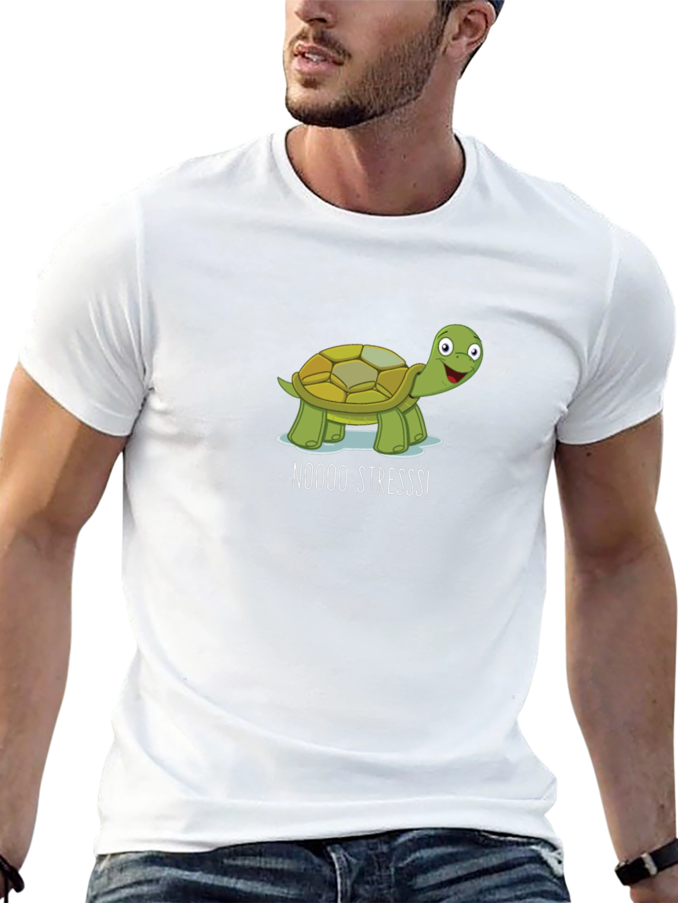 No Stress Turtle Black T-Shirt