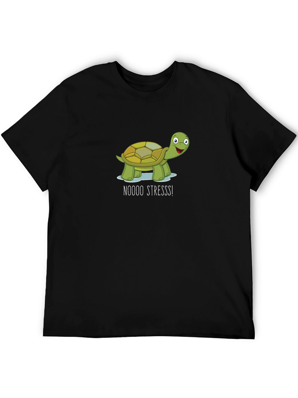 No Stress Turtle Black T-Shirt