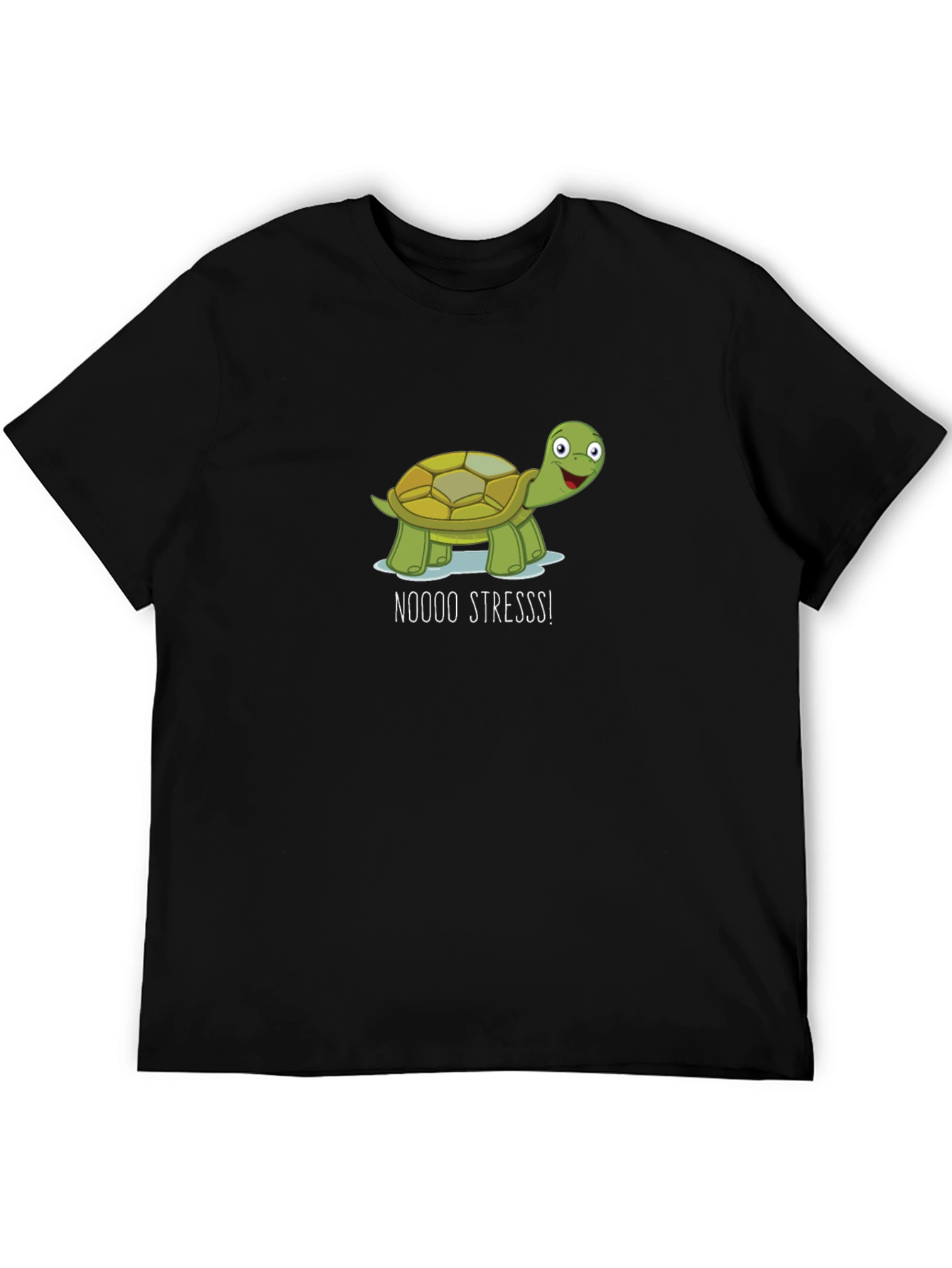 No Stress Turtle Black T-Shirt
