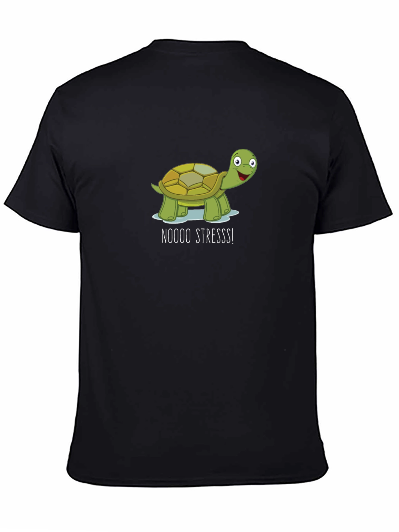 No Stress Turtle Black T-Shirt