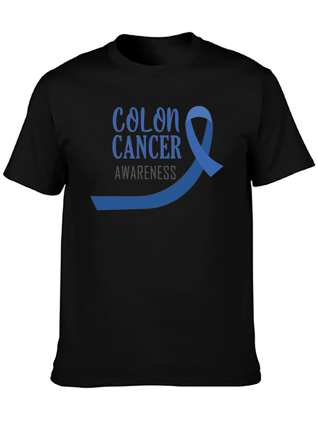 Colon Cancer Awareness T-Shirt - Blue Ribbon Design