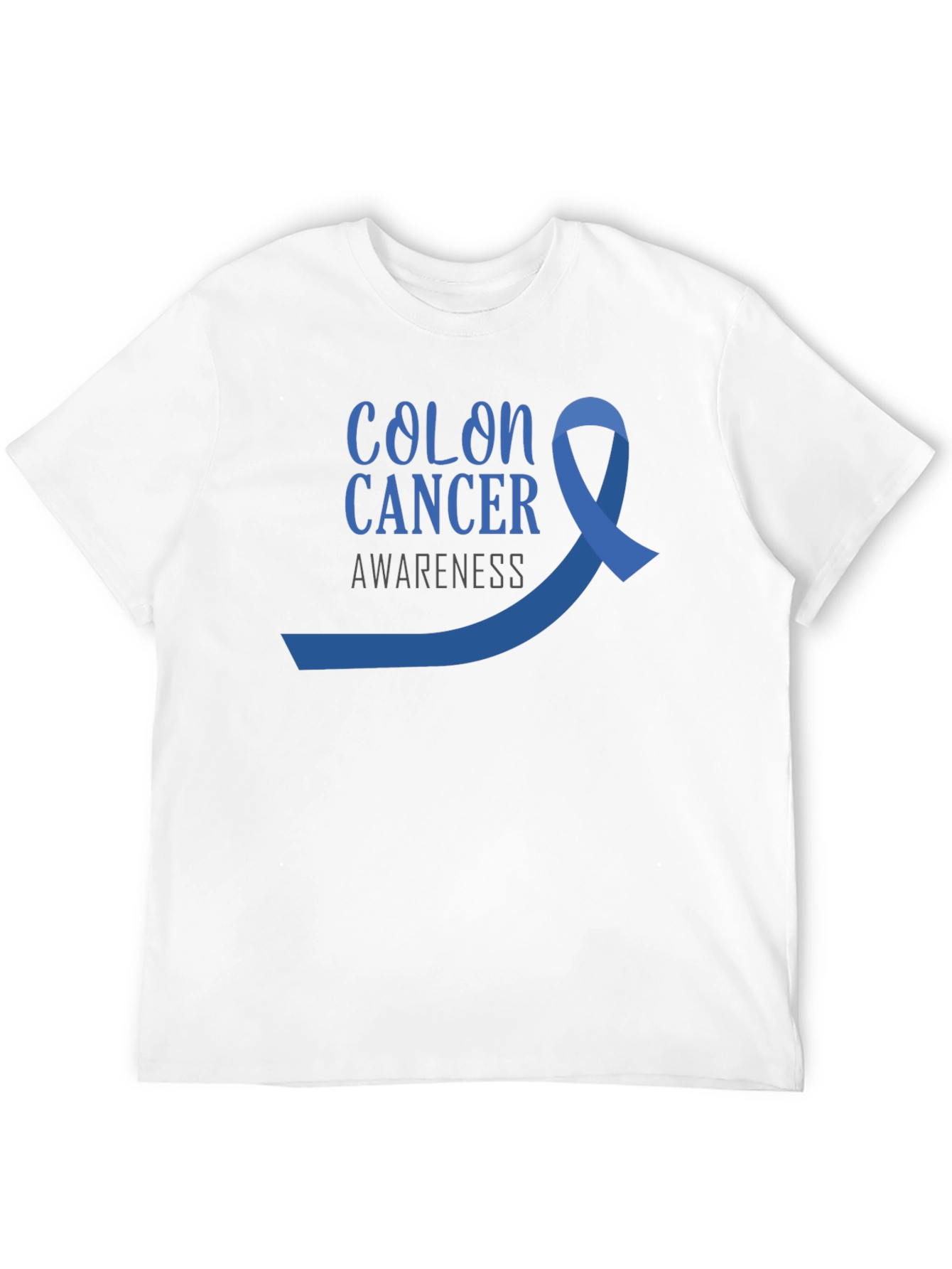 Colon Cancer Awareness T-Shirt - Blue Ribbon Design