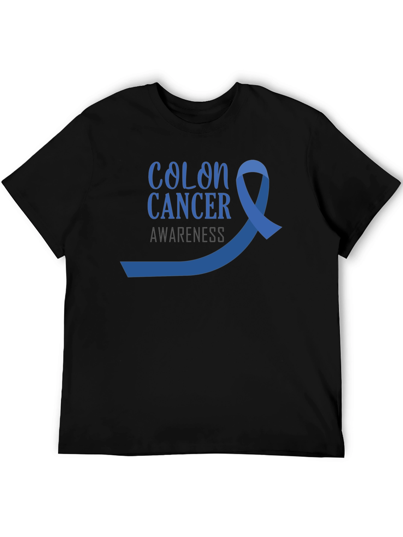 Colon Cancer Awareness T-Shirt - Blue Ribbon Design