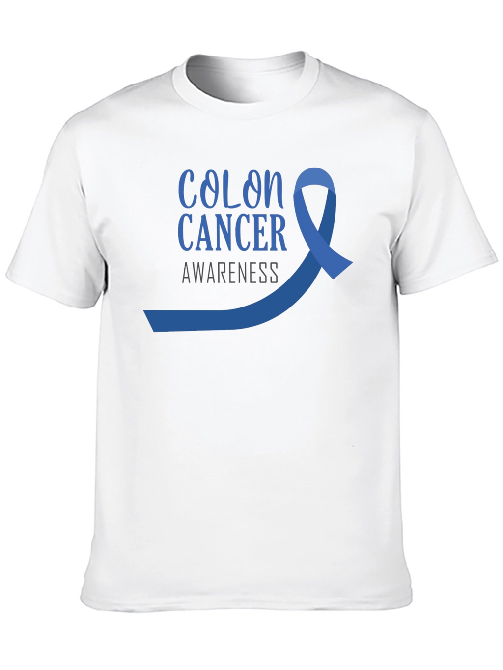Colon Cancer Awareness T-Shirt - Blue Ribbon Design