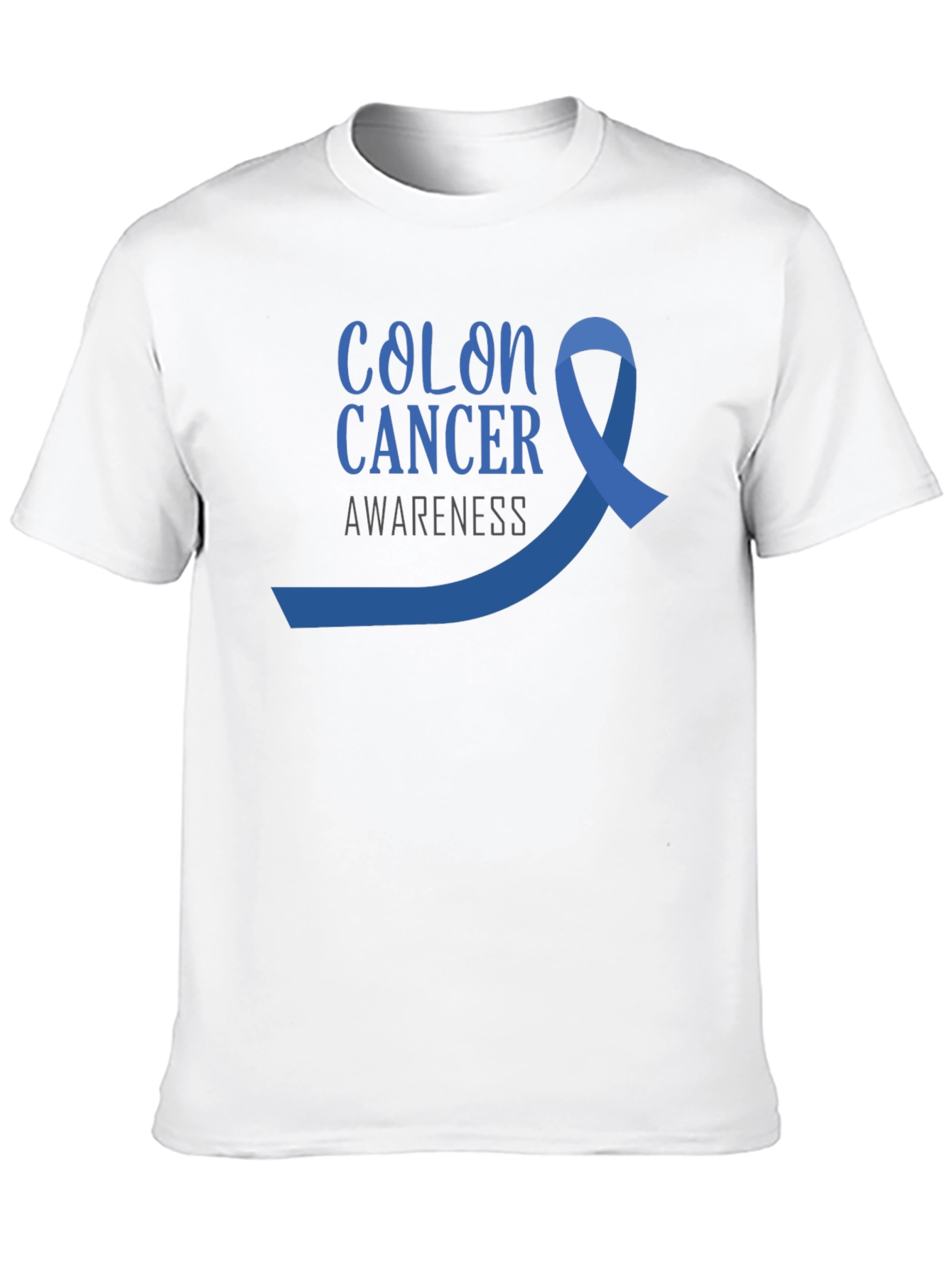 Colon Cancer Awareness T-Shirt - Blue Ribbon Design