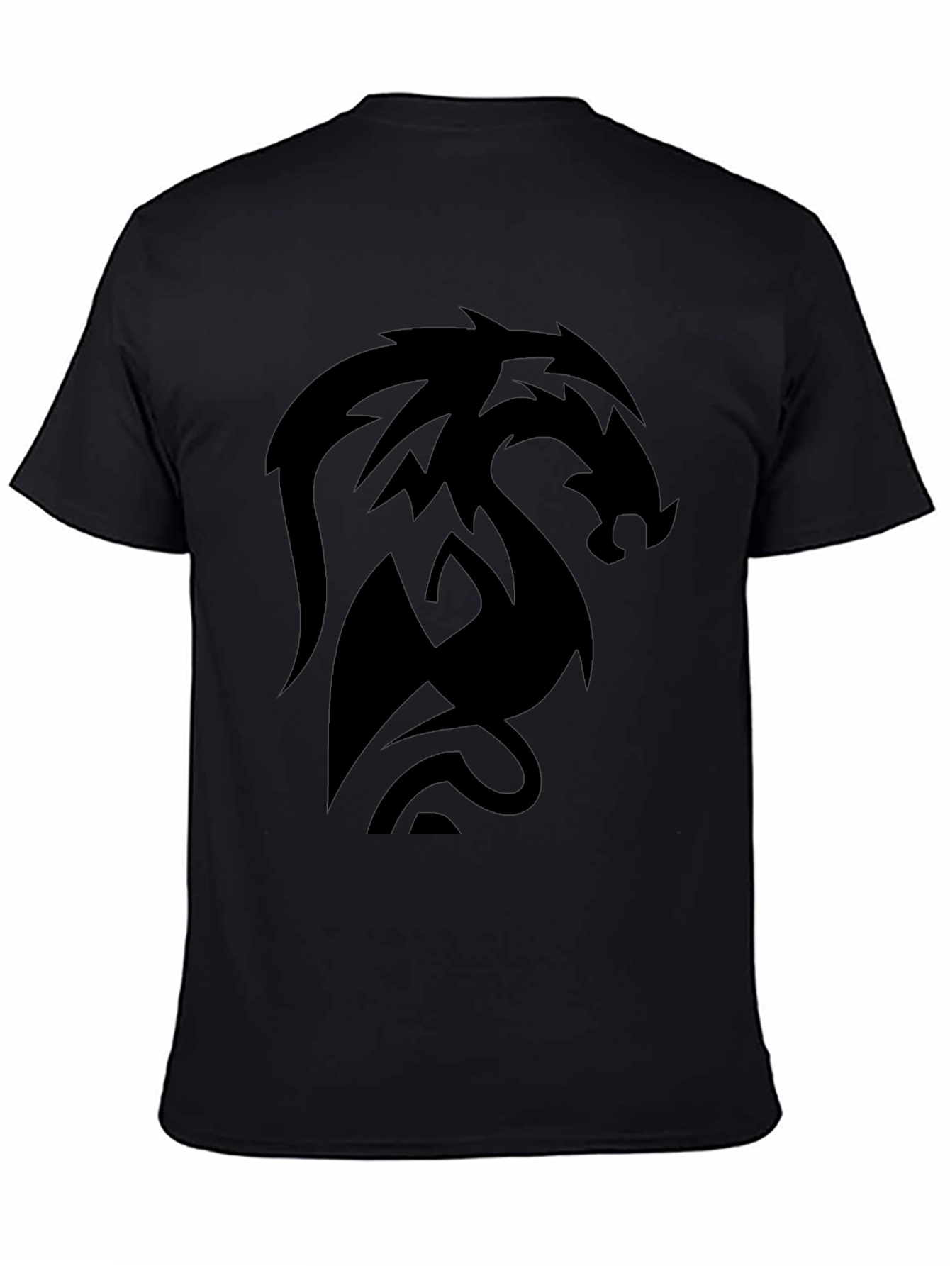 Dragon Emblem Black Tee - Modern Style