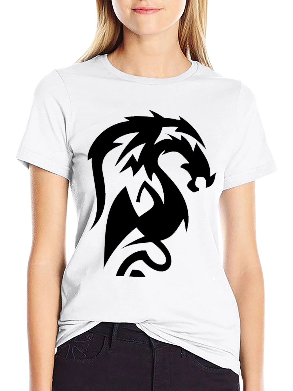 Dragon Emblem Black Tee - Modern Style