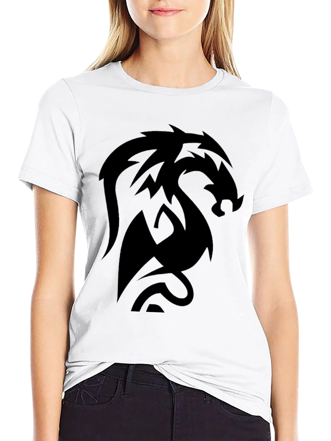 Dragon Emblem Black Tee - Modern Style
