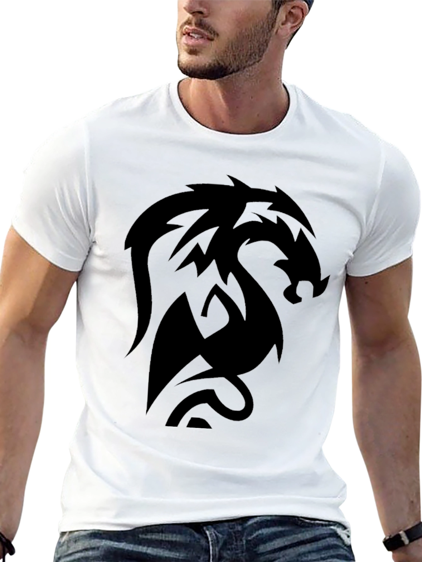 Dragon Emblem Black Tee - Modern Style