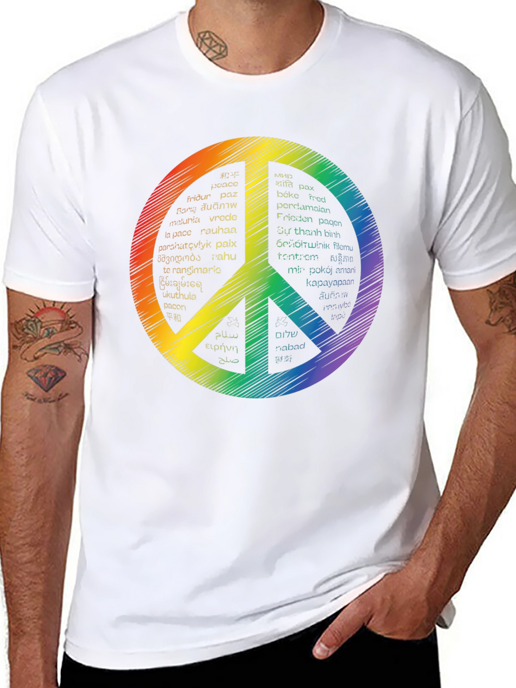 Peace Sign T-Shirt - Languages of Peace