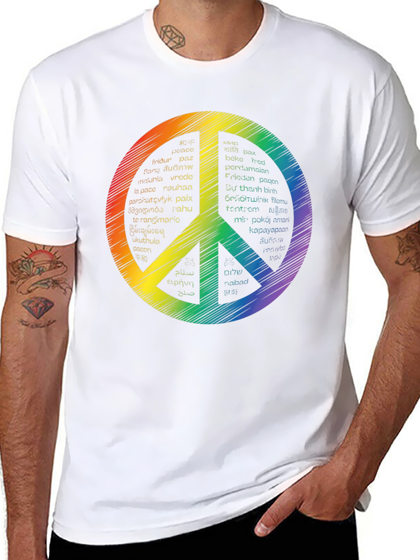 Peace Sign T-Shirt - Languages of Peace