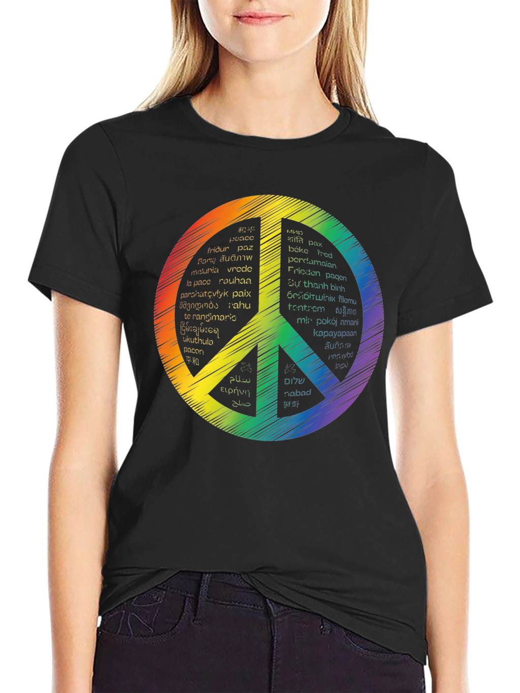 Peace Sign T-Shirt - Languages of Peace