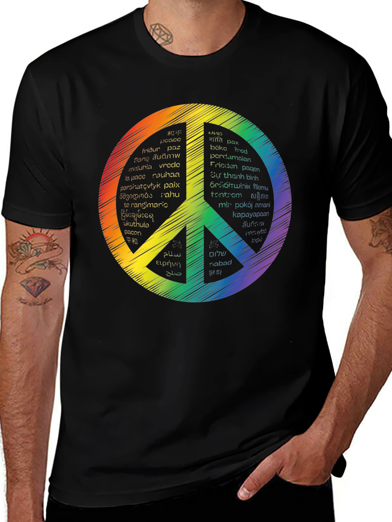 Peace Sign T-Shirt - Languages of Peace