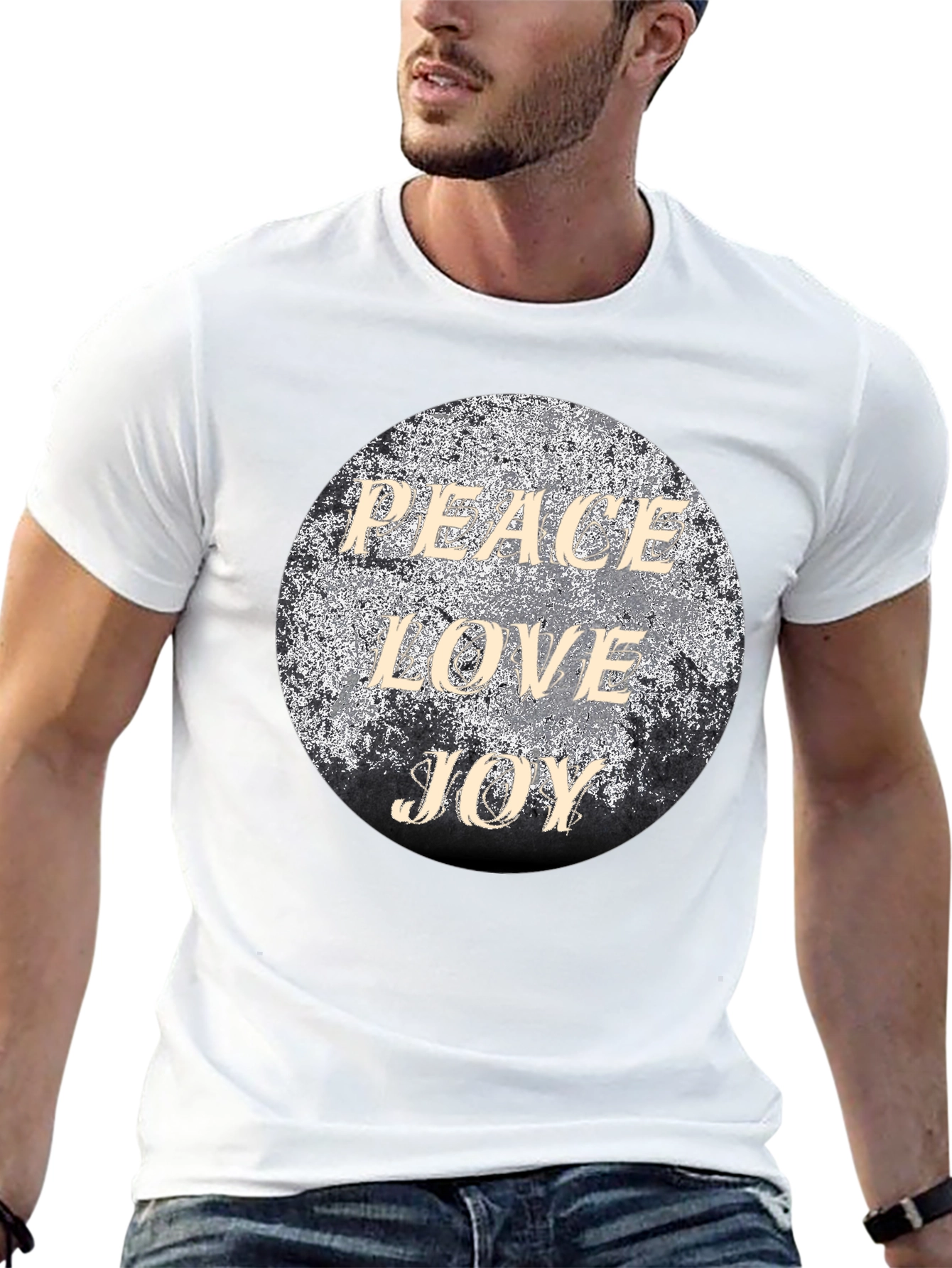 Peace Love Joy Graphic T-Shirt - Black