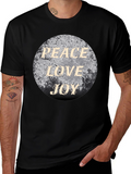 Peace Love Joy Graphic T-Shirt - Black