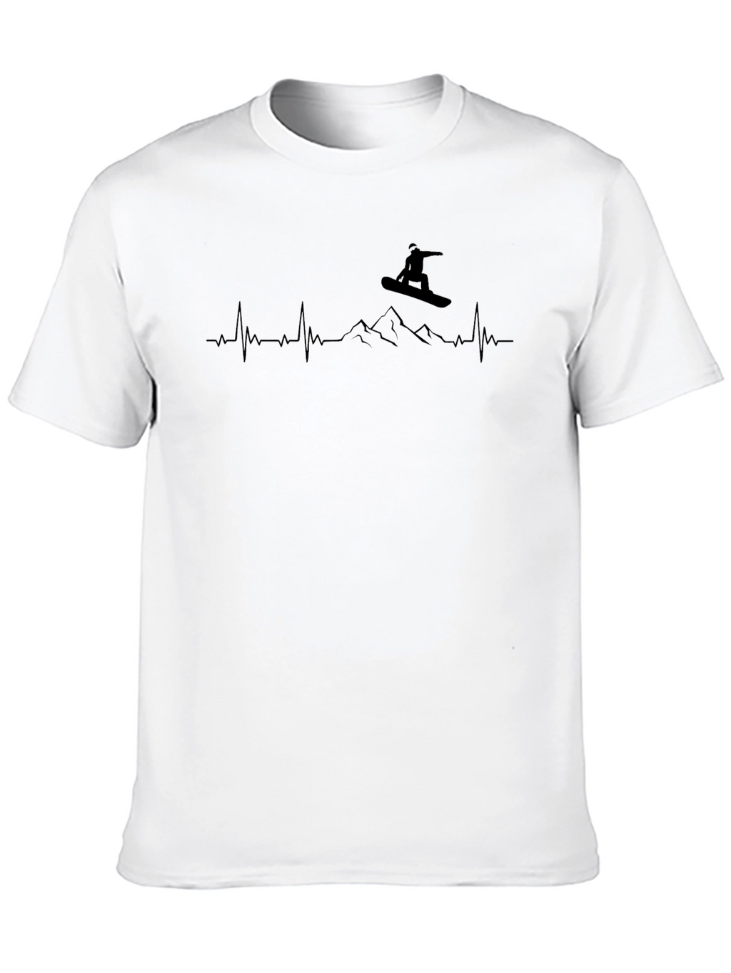 Snowboard Heartbeat T-Shirt - Black