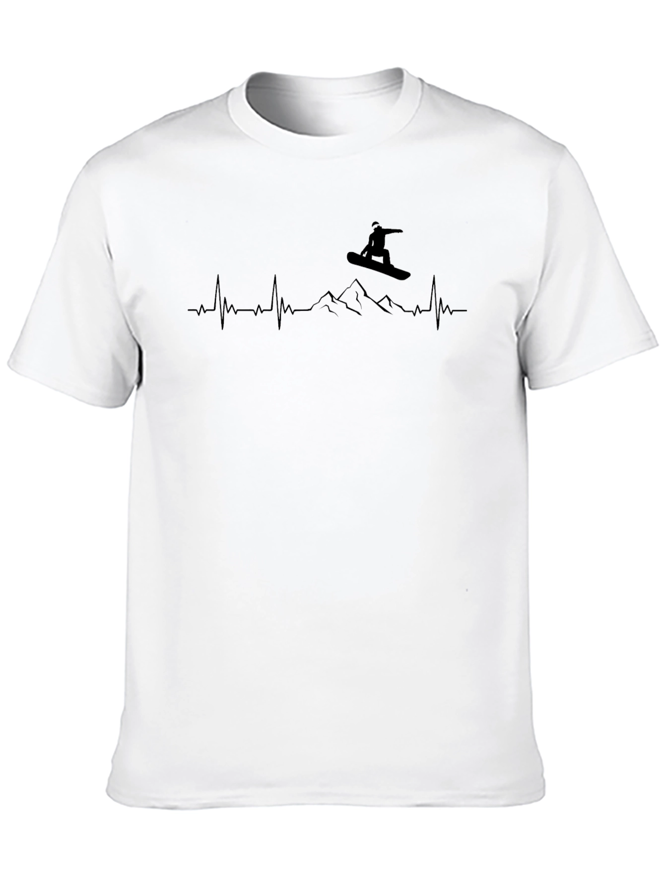 Snowboard Heartbeat T-Shirt - Black