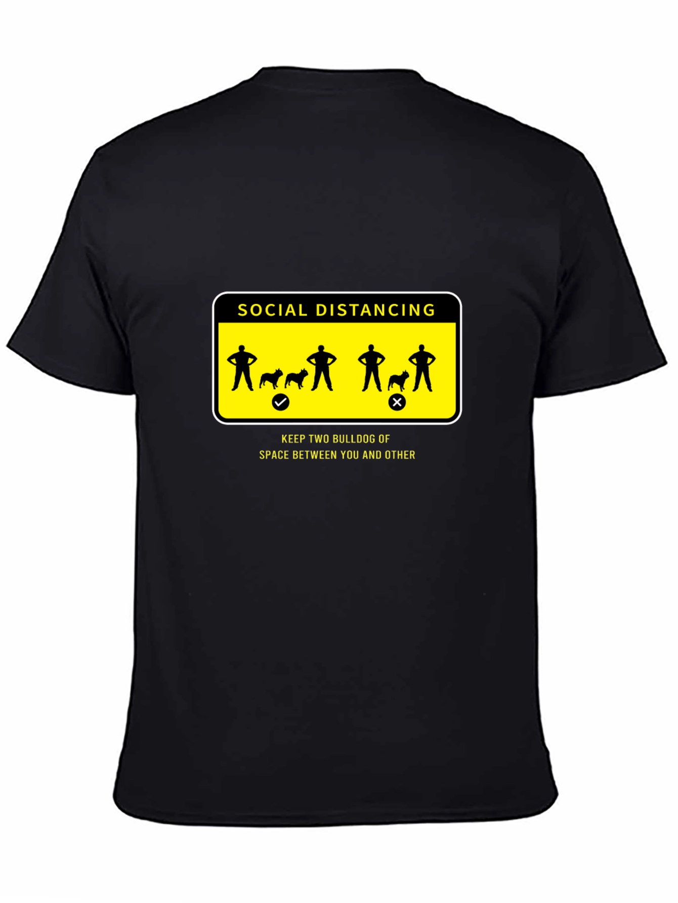 Social Distancing Bulldog Graphic T-Shirt