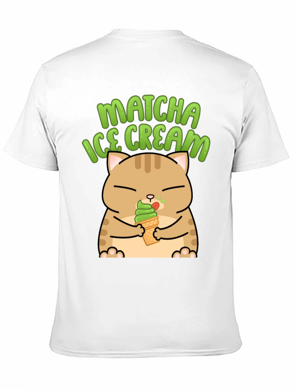 Matcha Ice Cream Cat Graphic T-Shirt