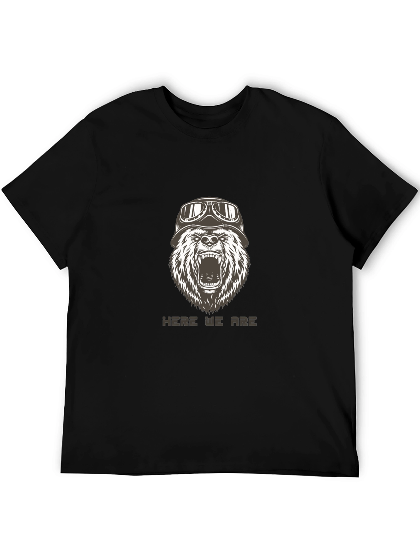 Bear Biker T-Shirt - Black Graphic Tee