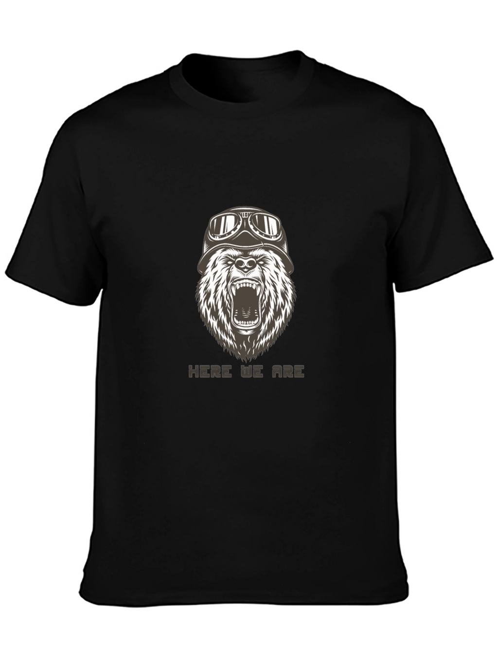 Bear Biker T-Shirt - Black Graphic Tee