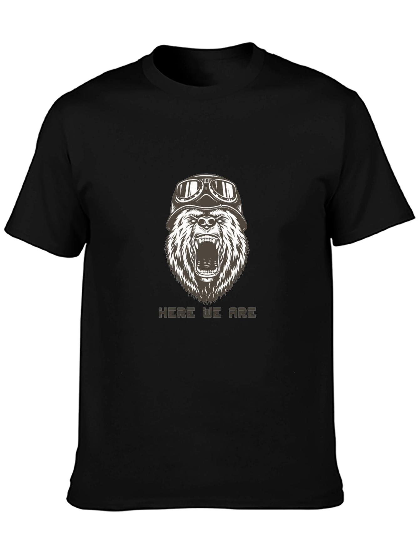Bear Biker T-Shirt - Black Graphic Tee