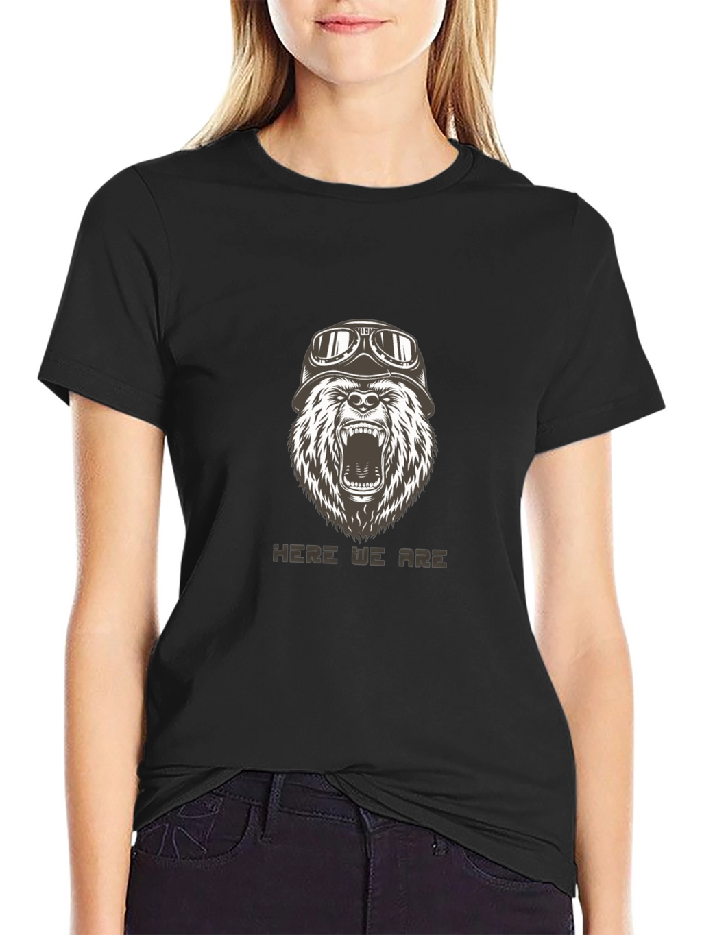 Bear Biker T-Shirt - Black Graphic Tee