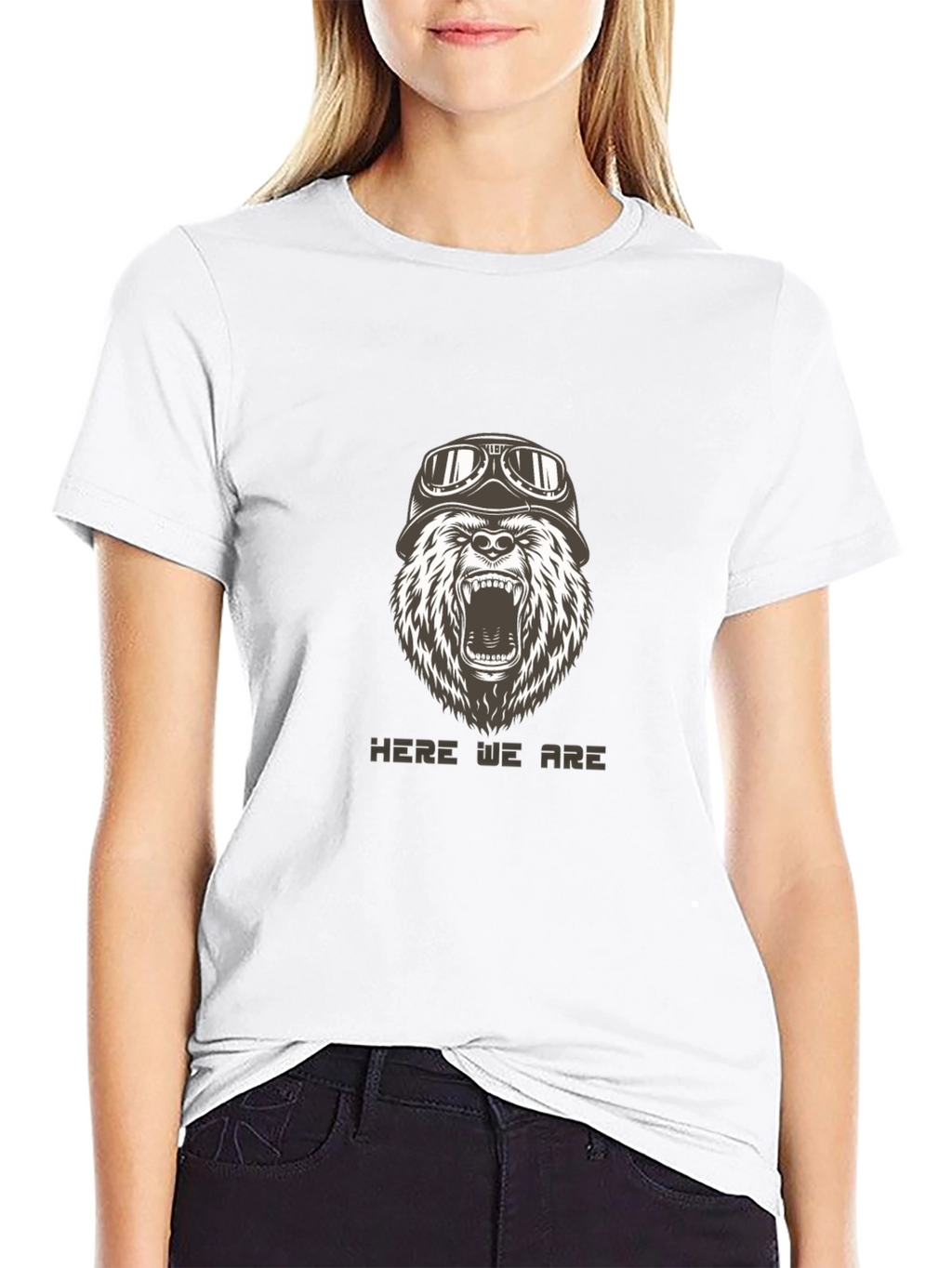 Bear Biker T-Shirt - Black Graphic Tee