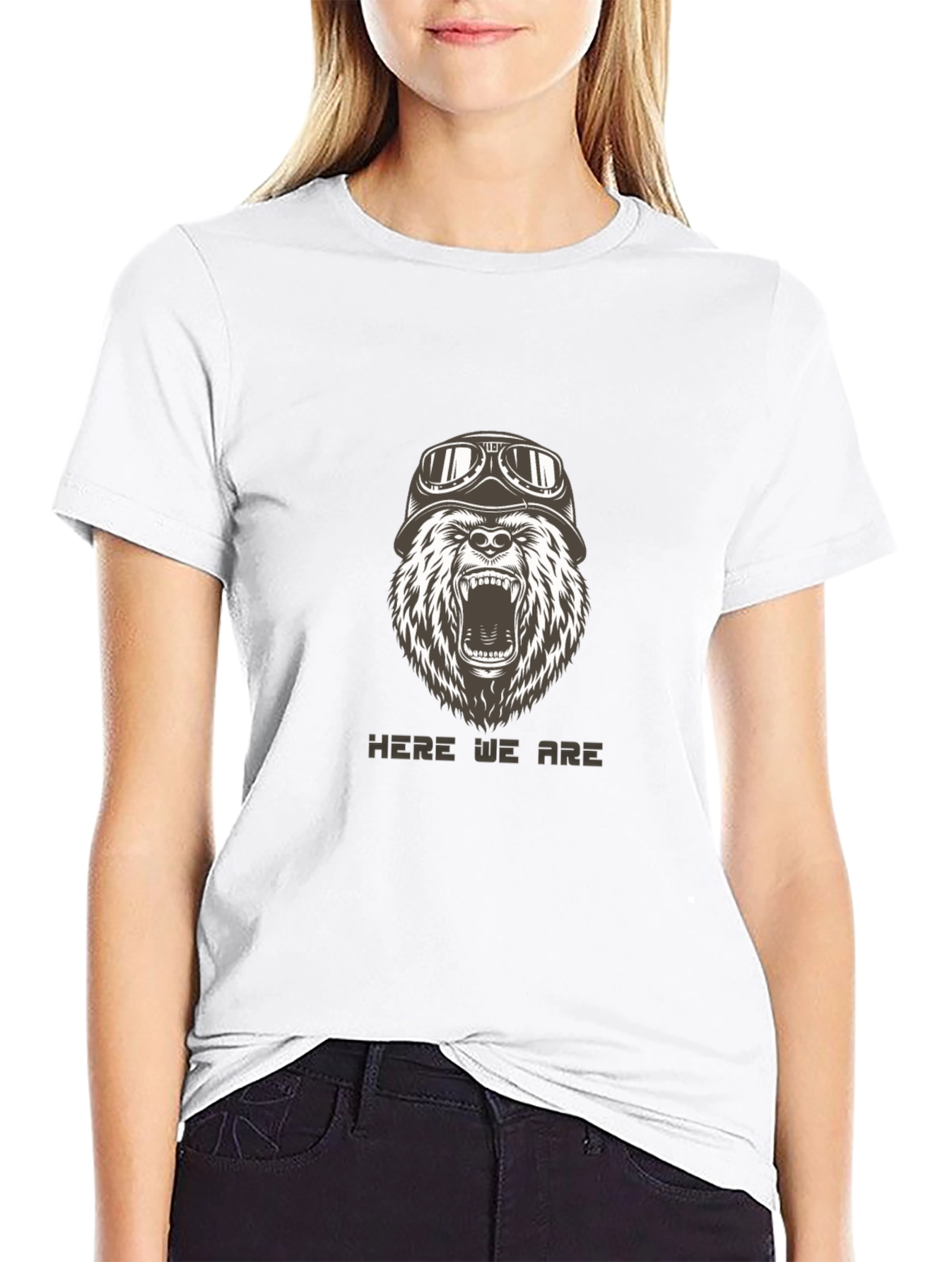 Bear Biker T-Shirt - Black Graphic Tee