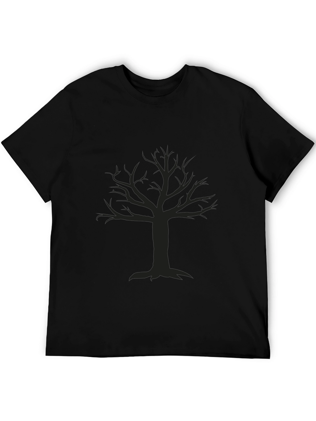 Mens Black T-Shirt with Tree Graphic