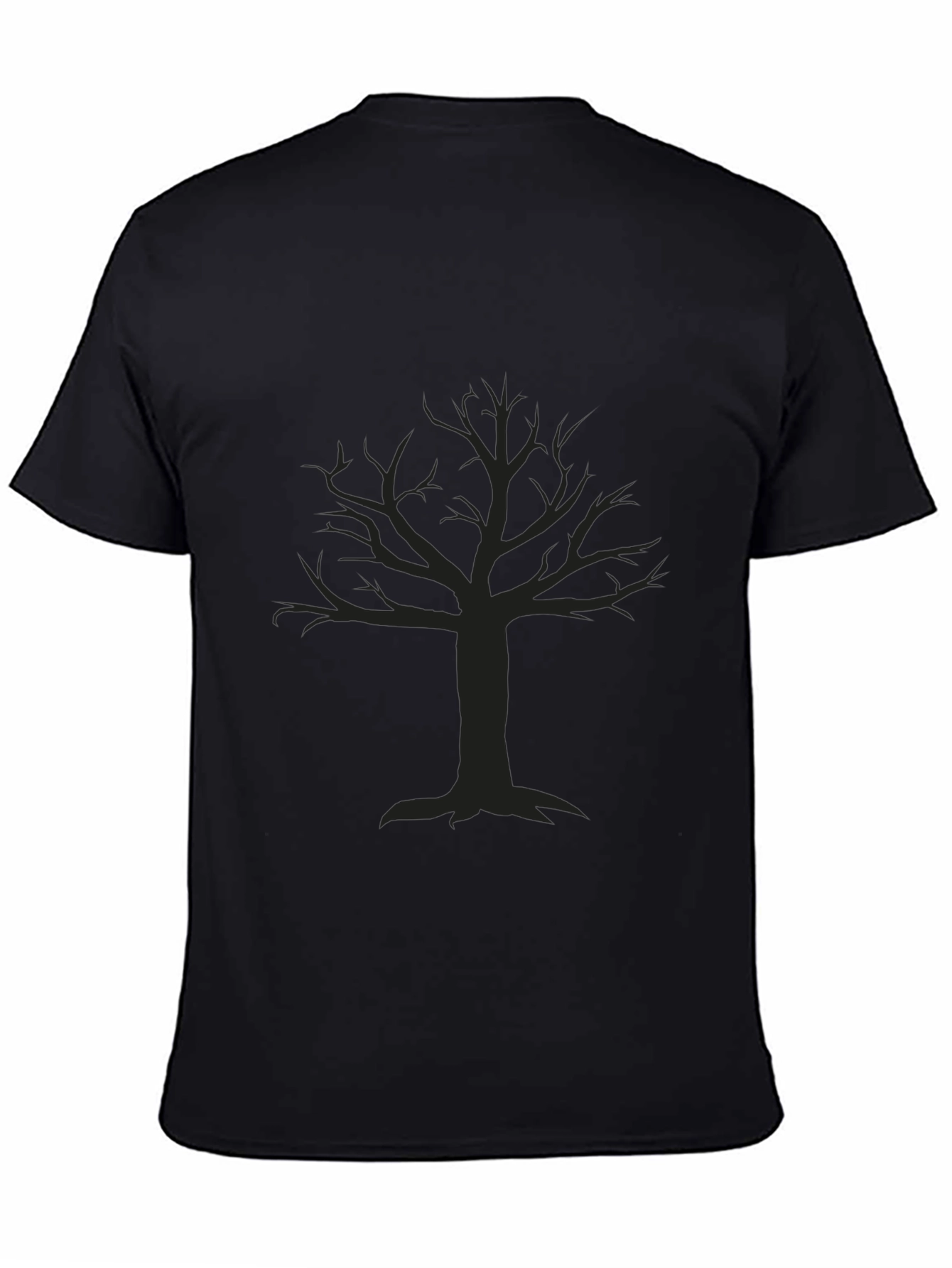 Mens Black T-Shirt with Tree Graphic