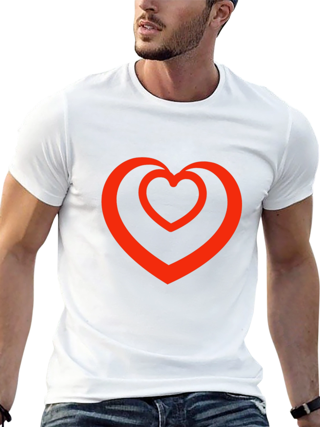 Heart Within a Heart Graphic Tee - Black