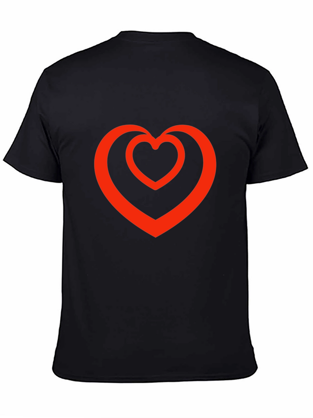Heart Within a Heart Graphic Tee - Black
