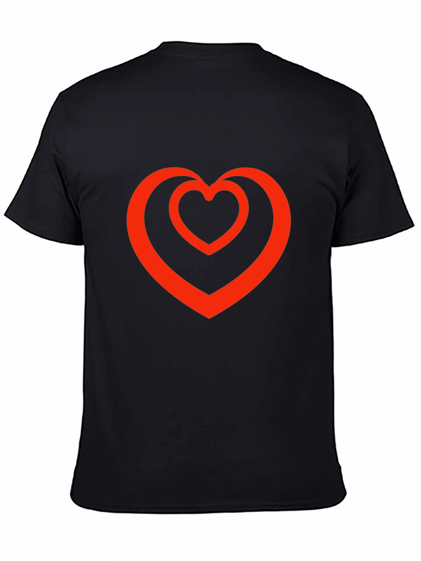 Heart Within a Heart Graphic Tee - Black
