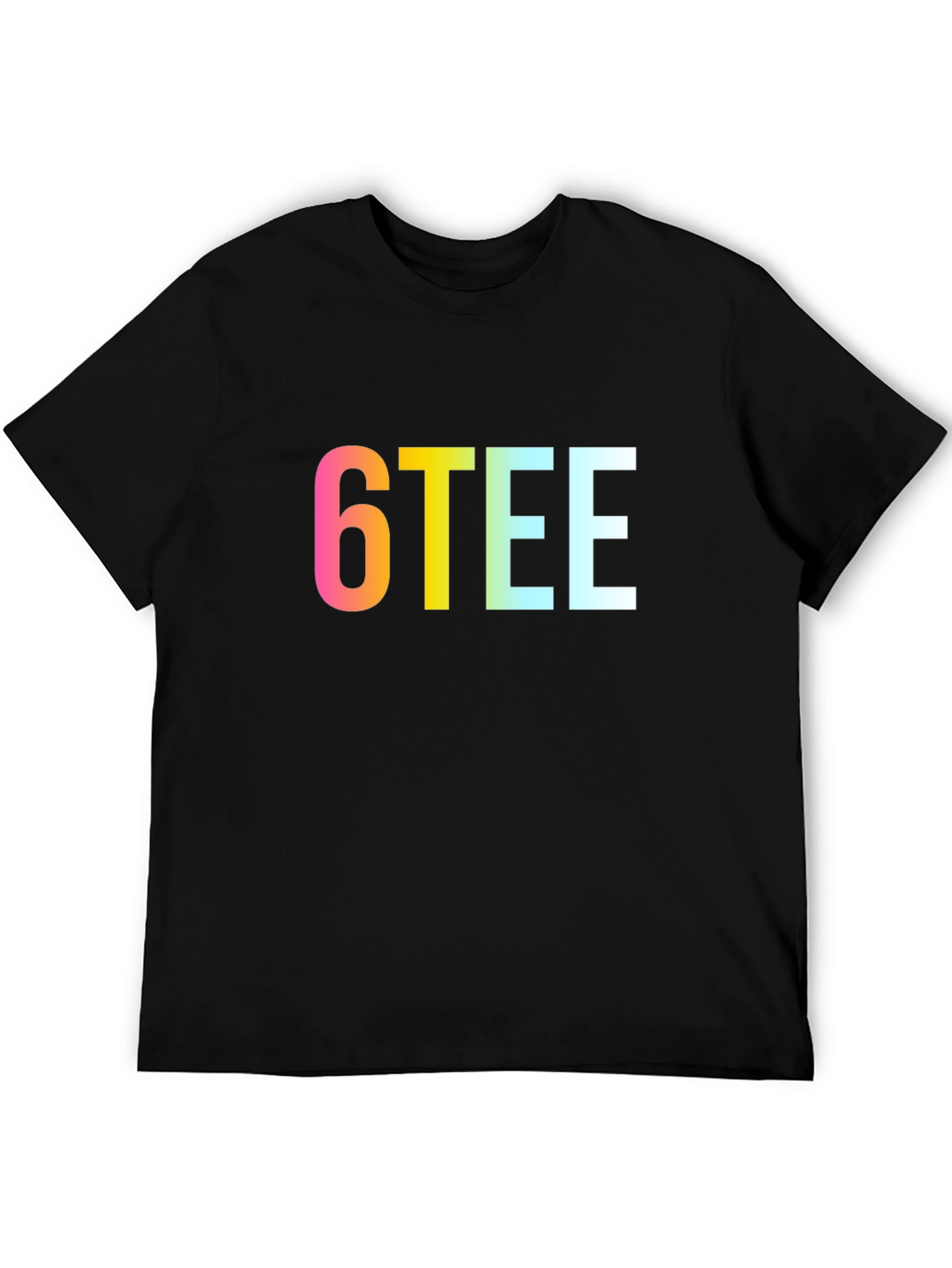 6TEE Rainbow Graphic Black T-Shirt