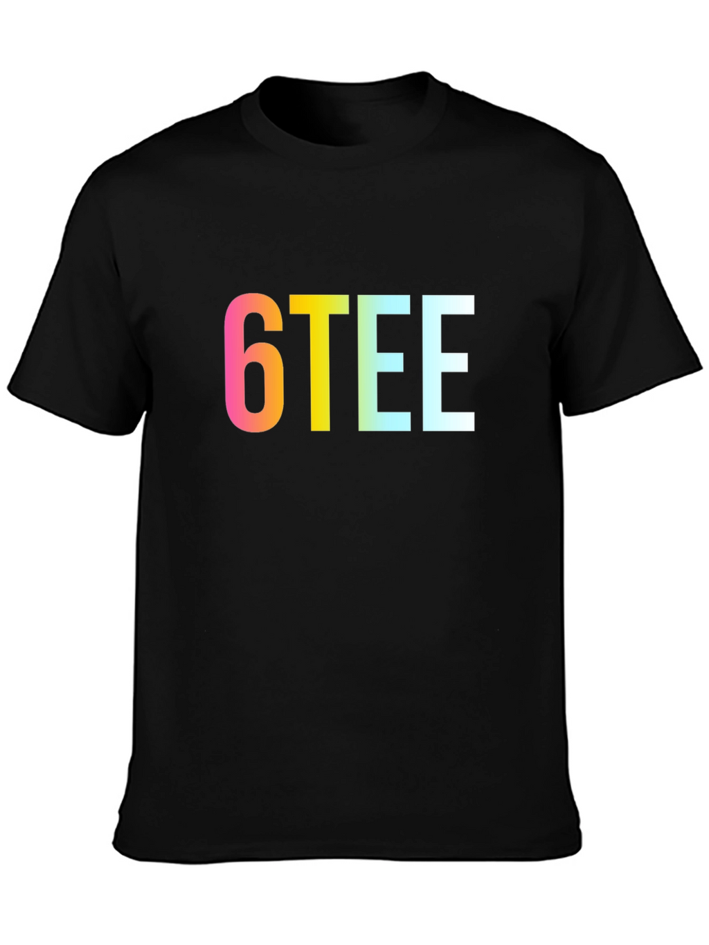 6TEE Rainbow Graphic Black T-Shirt