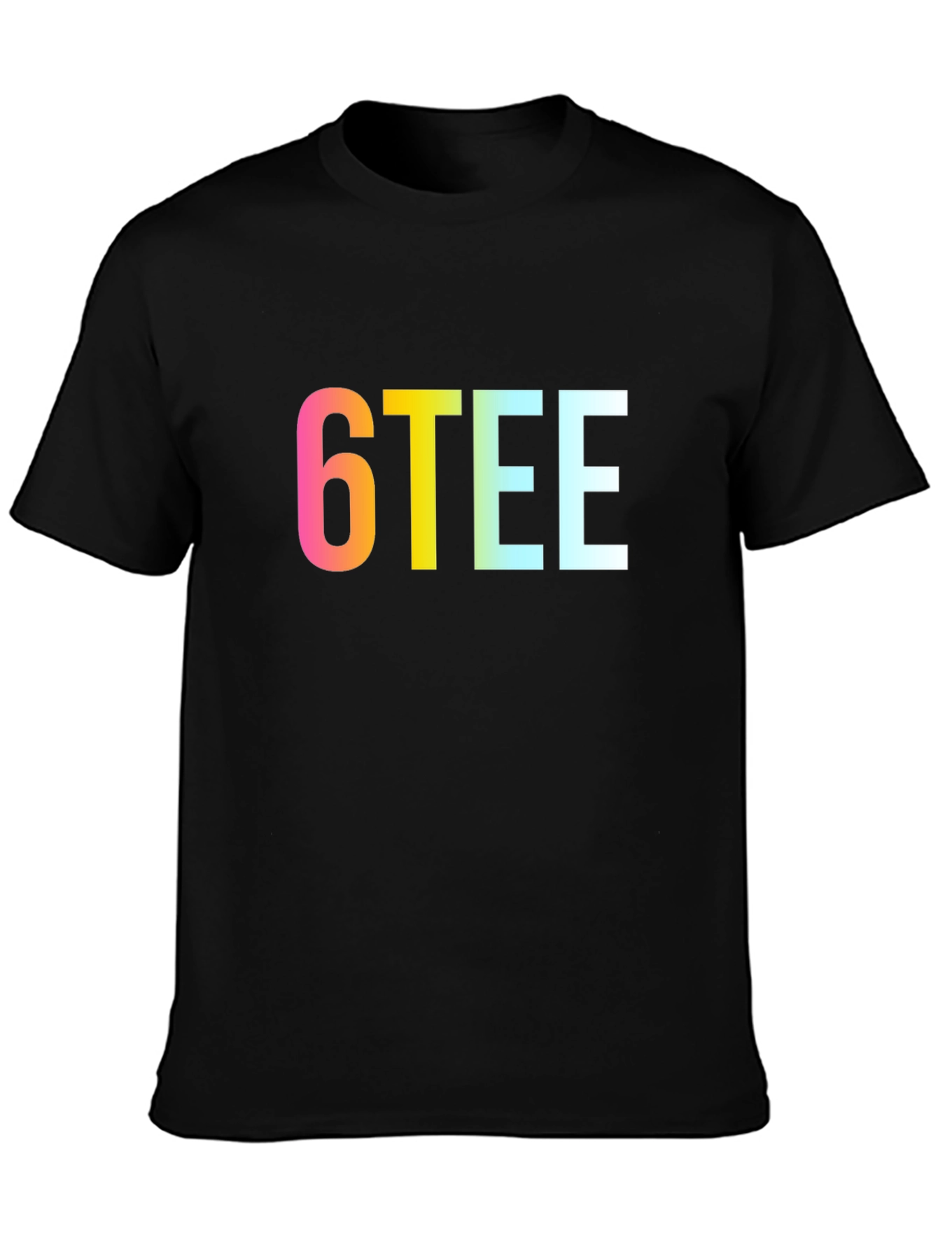 6TEE Rainbow Graphic Black T-Shirt