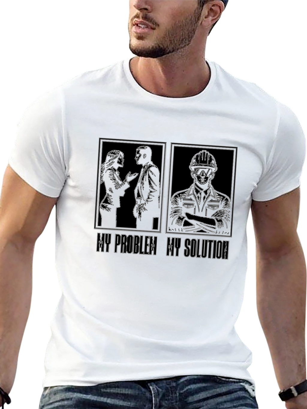 My Problem My Solution Engineer T-Shirt Funny Job Gift