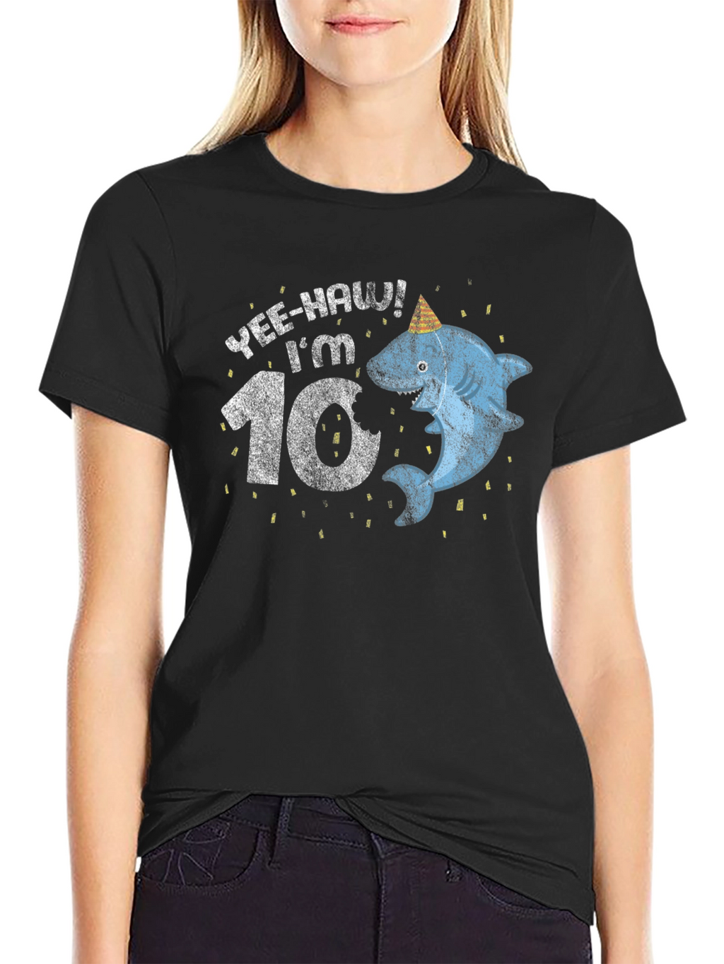 Yee-Haw Im 10! Shark Birthday T-Shirt