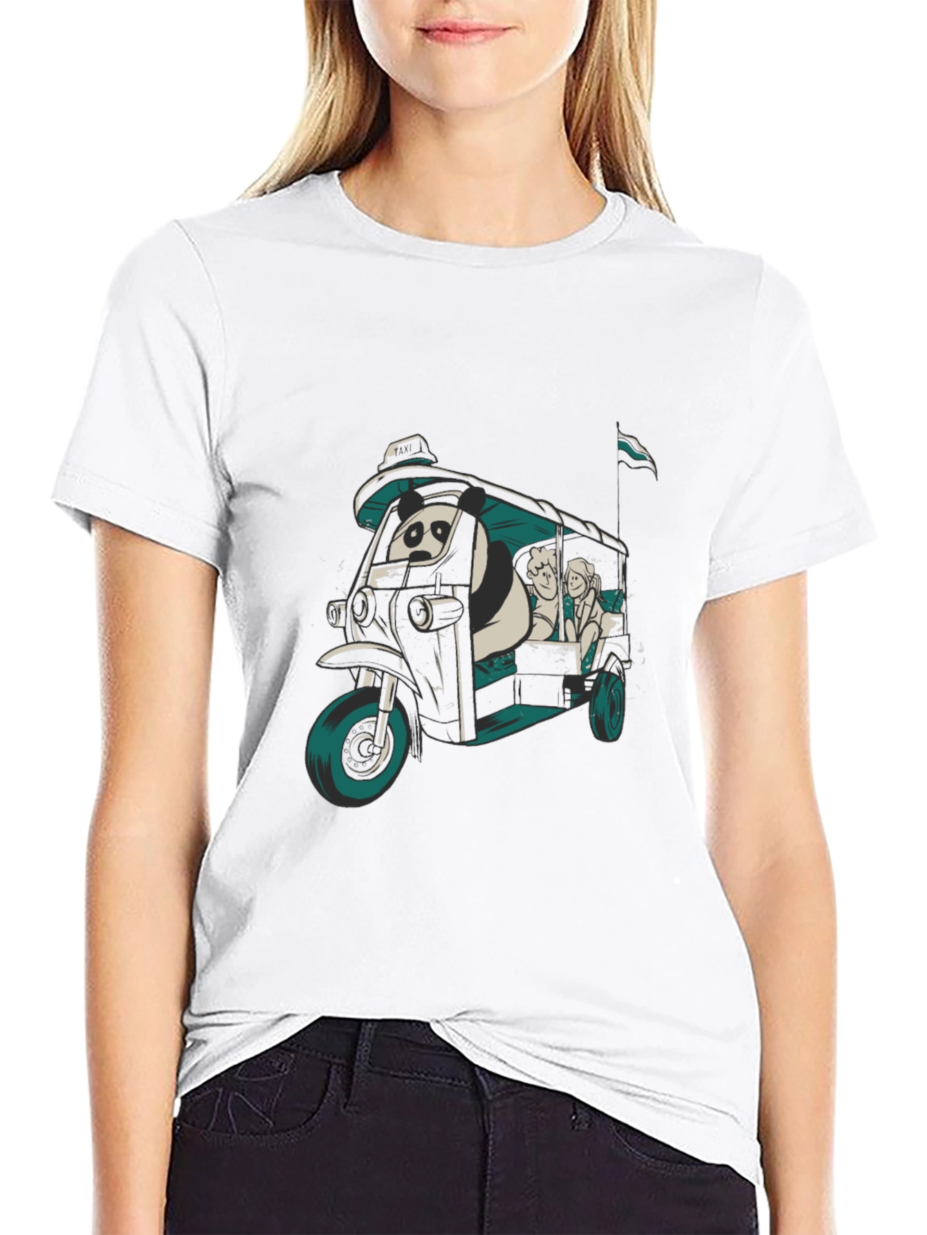 Panda Taxi Graphic Tee